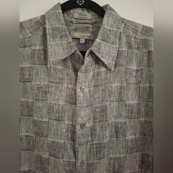 Visitor Mens 100% Linen Button Down Shirt - Picture 5 of 9